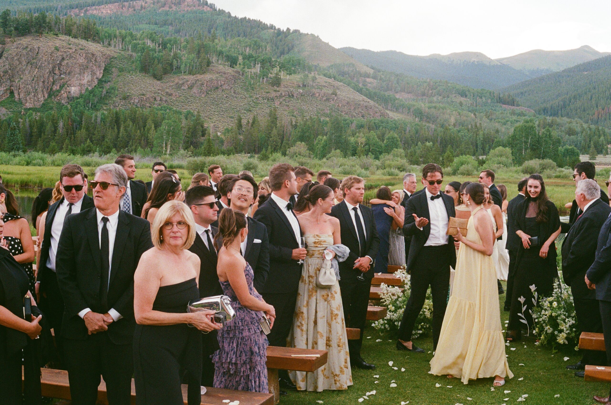 camp hale wedding photos on film near vail colorado